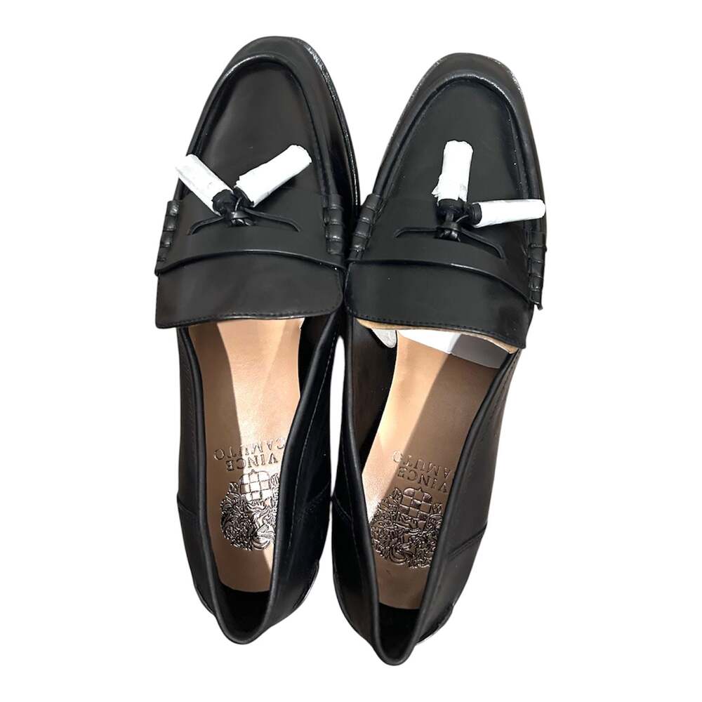 Vince Camuto Chiamry Women's Black Leather Tassel Loafers